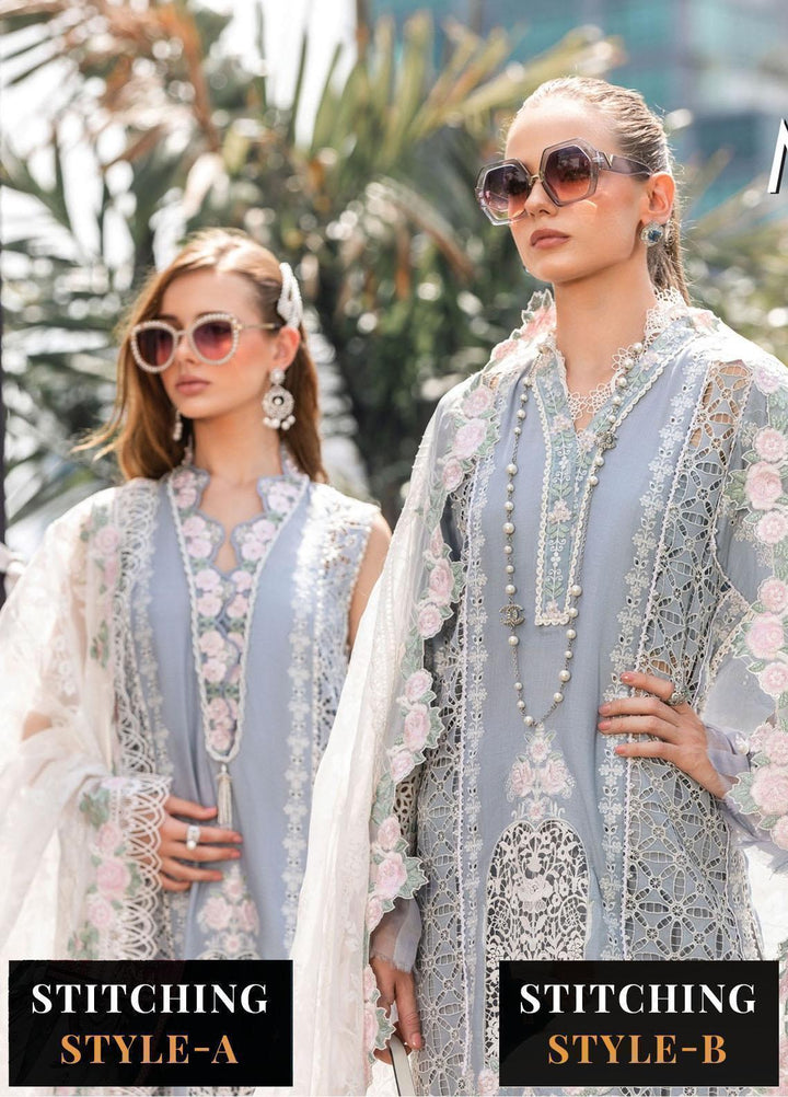 Maria B Embroidered Lawn Suits Unstitched 3 Piece MB23LE D-10 Illustrious Ivory - Eid Collection