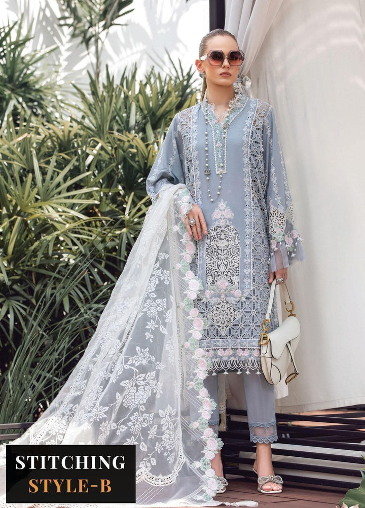 Maria B Embroidered Lawn Suits Unstitched 3 Piece MB23LE D-10 Illustrious Ivory - Eid Collection