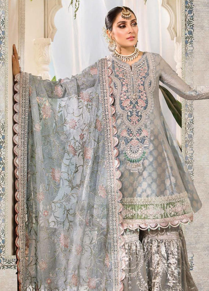 Mbroidered By Maria B Embroidered Tissue Suits Unstitched 3 Piece MB22M D3 - Luxury Collection