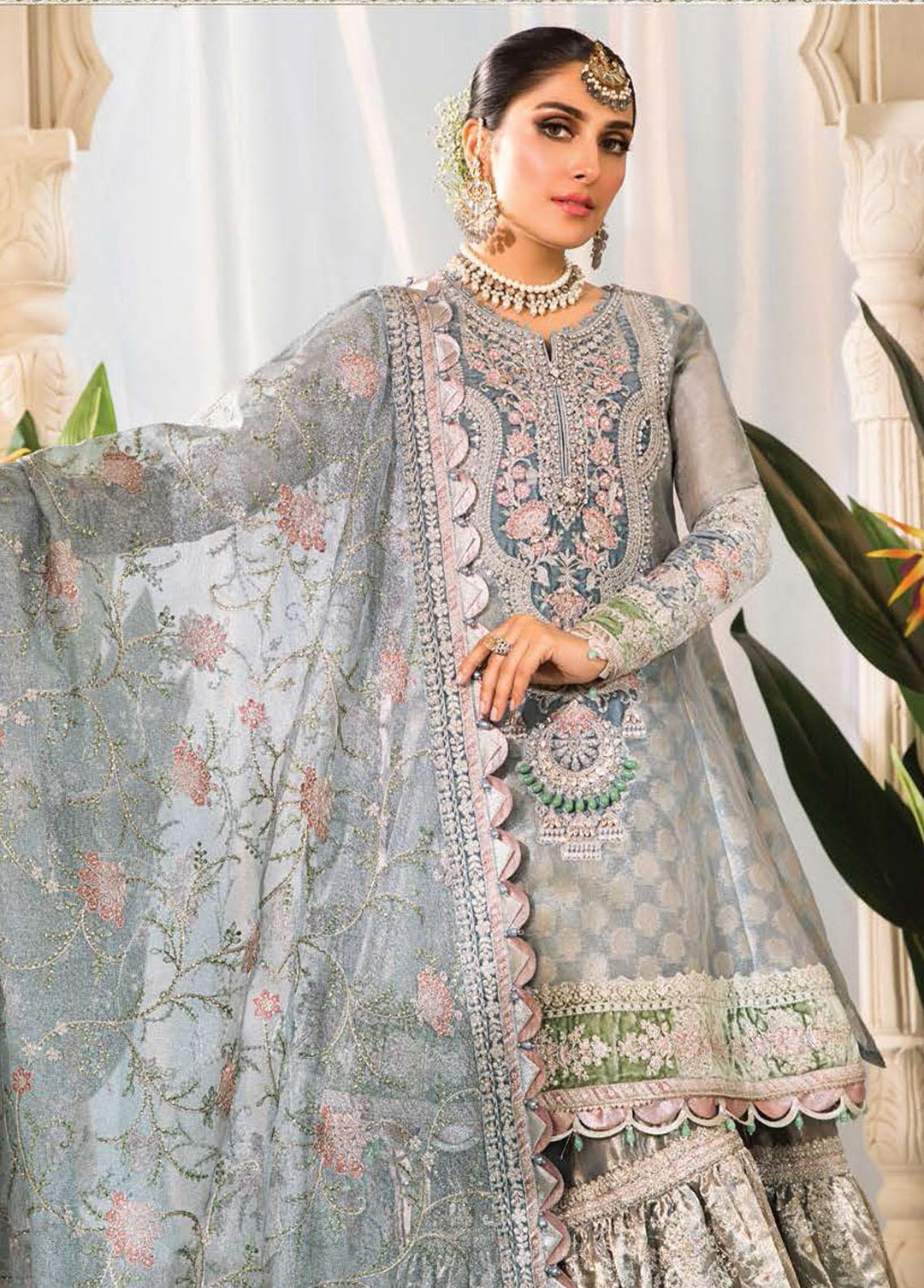 Mbroidered By Maria B Embroidered Tissue Suits Unstitched 3 Piece MB22M D3 - Luxury Collection