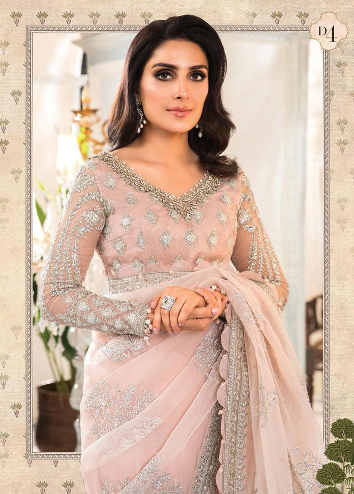 Mbroidered By Maria B Embroidered Zari Net  Unstitched Saree MB22M D4 - Luxury Collection