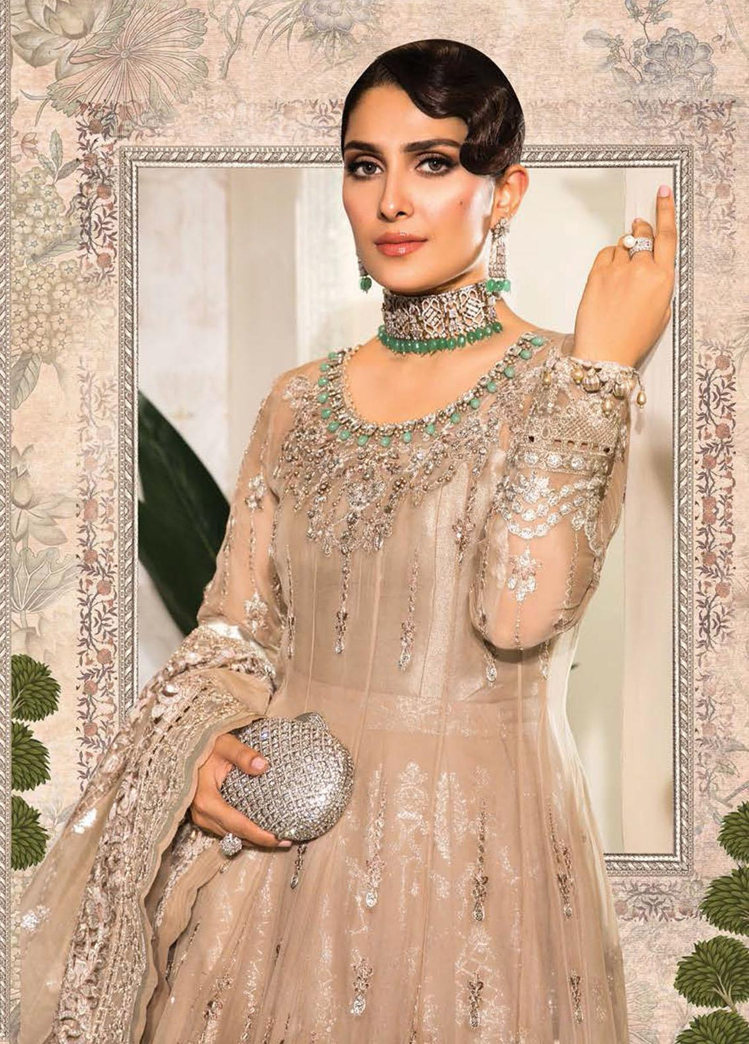 Mbroidered By Maria B Embroidered Chiffon Suits Unstitched 3 Piece MB22M D6 - Luxury Collection