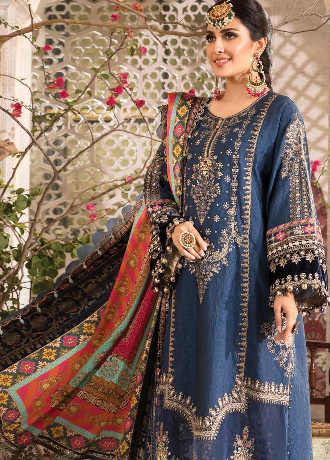 Mbroidered By Maria B Embroidered Katan Suits Unstitched 3 Piece MB22M D7 - Luxury Collection