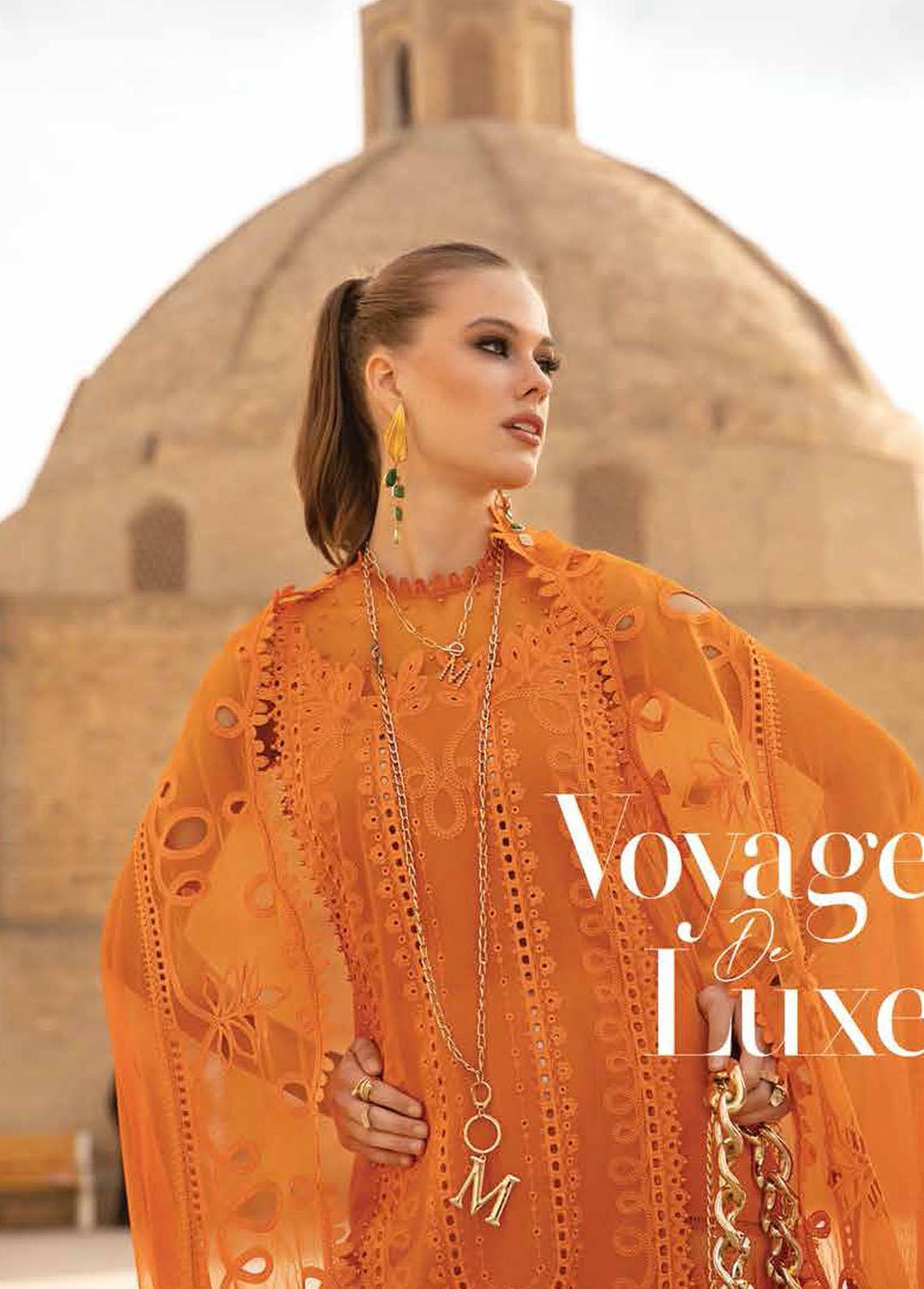 Voyage A Luxe By Maria B Embroidered Lawn Suits Unstitched 3 Piece MB23V 10A - Eid Collection