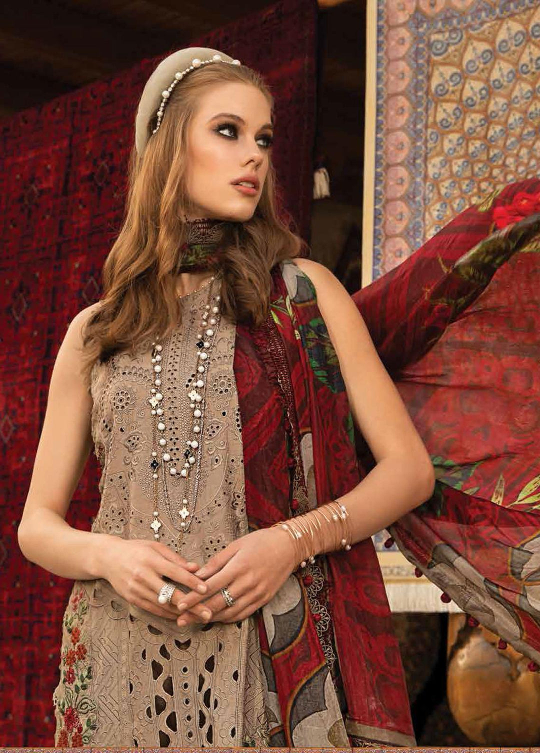 Voyage A Luxe By Maria B Embroidered Lawn Suits Unstitched 3 Piece MB23V 13A - Eid Collection