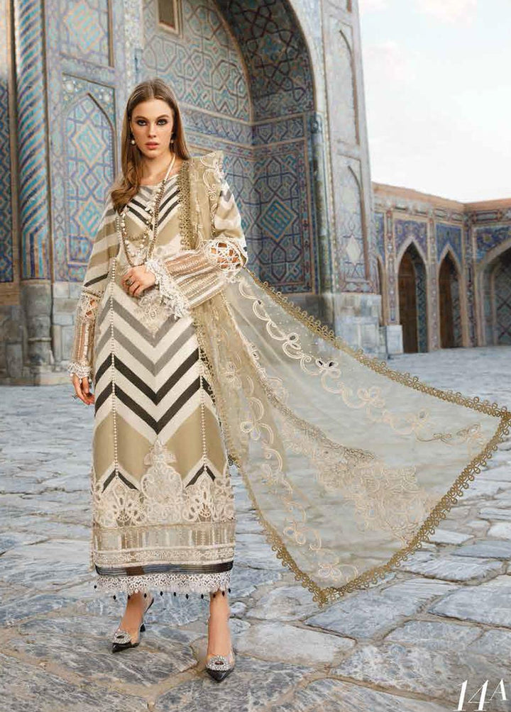 Voyage A Luxe By Maria B Embroidered Lawn Suits Unstitched 3 Piece MB23V 14A - Eid Collection