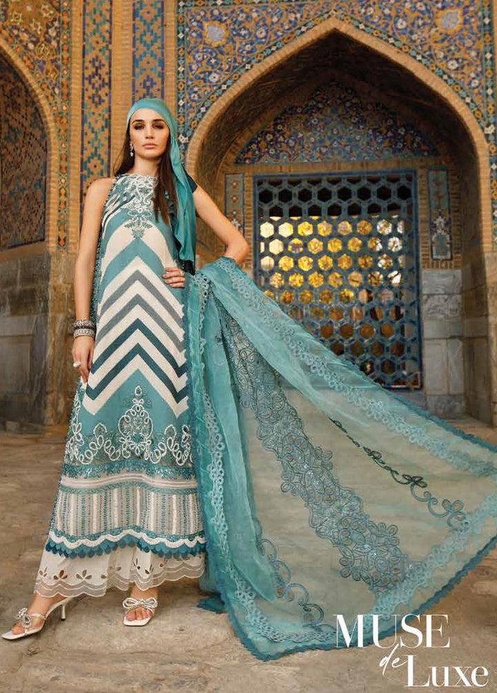 Voyage A Luxe By Maria B Embroidered Lawn Suits Unstitched 3 Piece MB23V 14B - Eid Collection