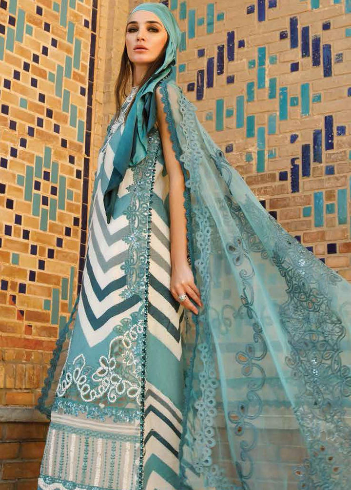 Voyage A Luxe By Maria B Embroidered Lawn Suits Unstitched 3 Piece MB23V 14B - Eid Collection