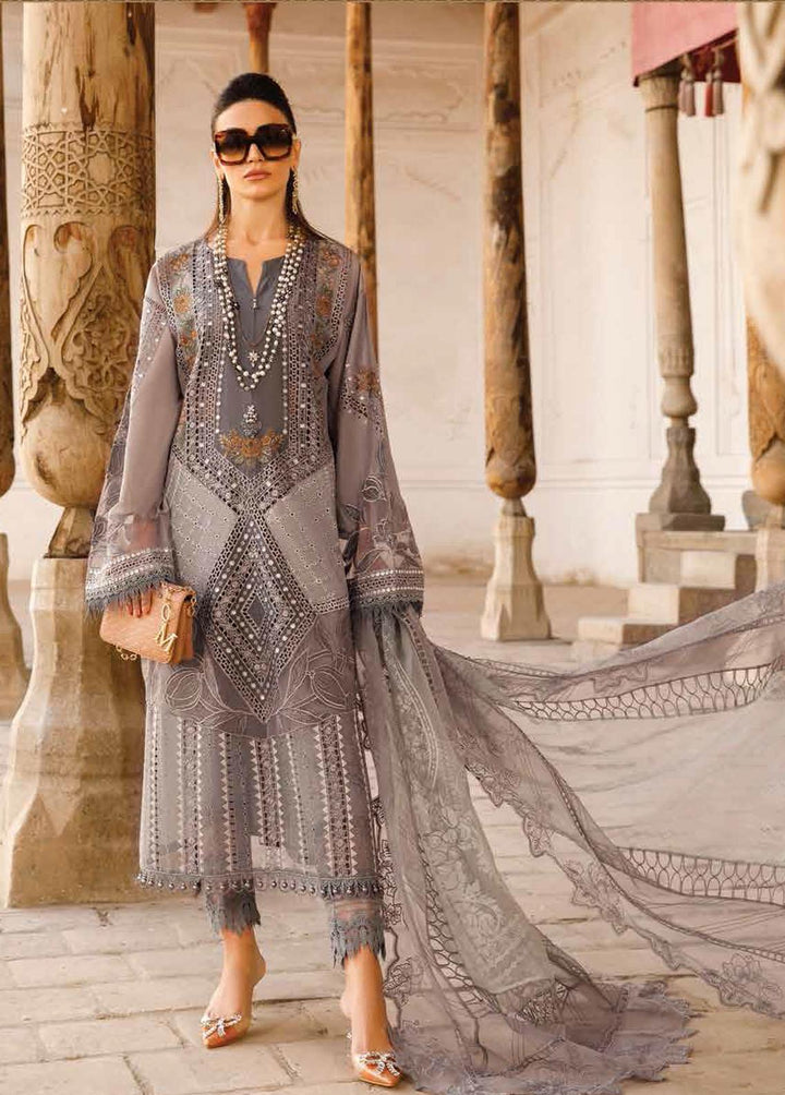 Voyage A Luxe By Maria B Embroidered Lawn Suits Unstitched 3 Piece MB23V 1B - Eid Collection