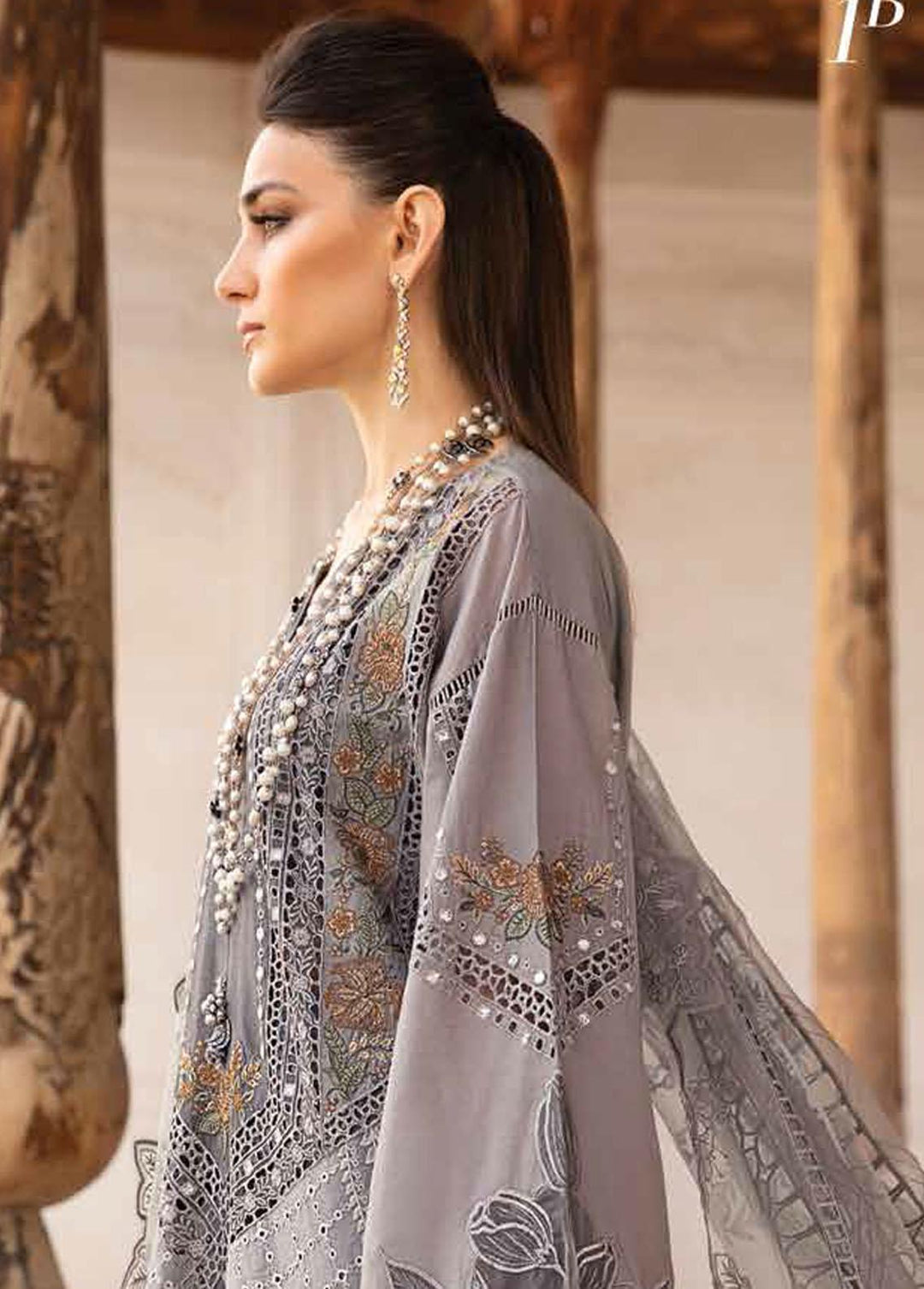 Voyage A Luxe By Maria B Embroidered Lawn Suits Unstitched 3 Piece MB23V 1B - Eid Collection