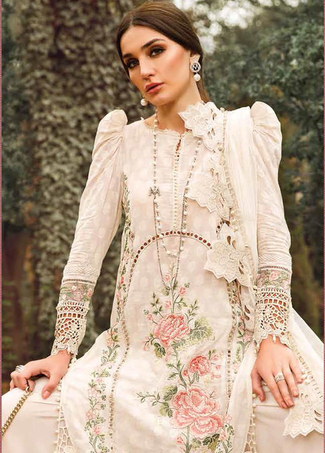 Voyage A Luxe By Maria B Embroidered Lawn Suits Unstitched 3 Piece MB23V 2A - Eid Collection