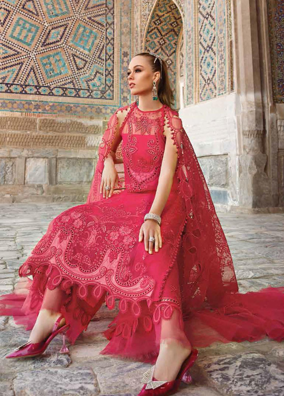 Voyage A Luxe By Maria B Embroidered Lawn Suits Unstitched 3 Piece MB23V 3A - Eid Collection