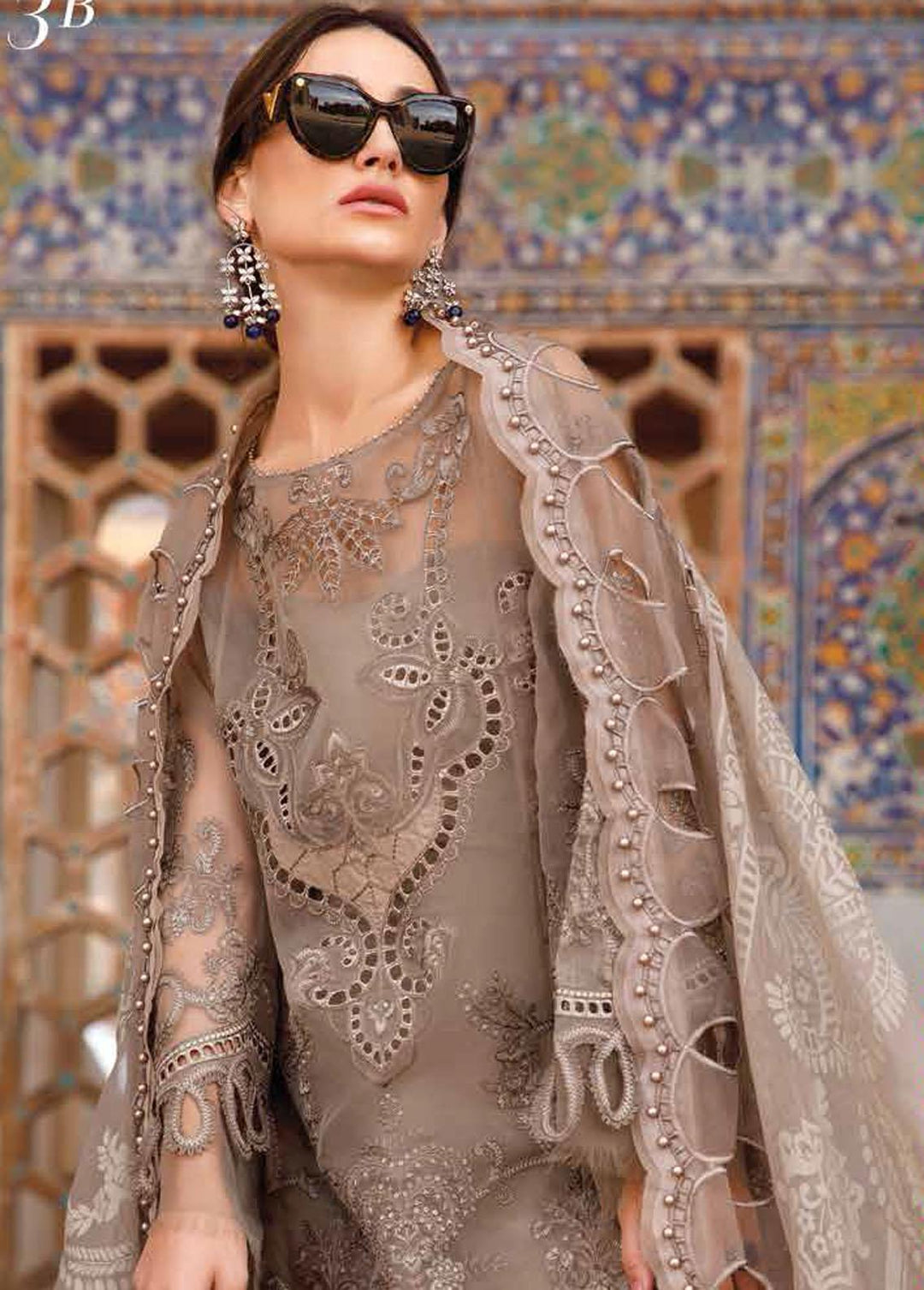 Voyage A Luxe By Maria B Embroidered Lawn Suits Unstitched 3 Piece MB23V 3B - Eid Collection