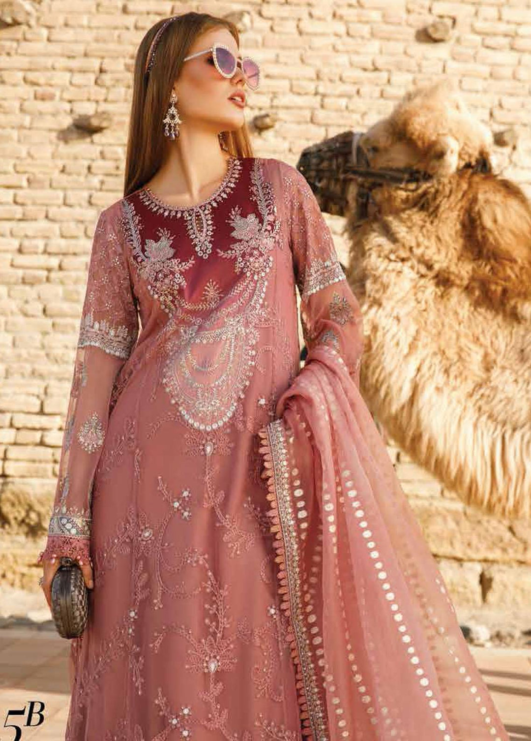 Voyage A Luxe By Maria B Embroidered Lawn Suits Unstitched 3 Piece MB23V 5B - Eid Collection