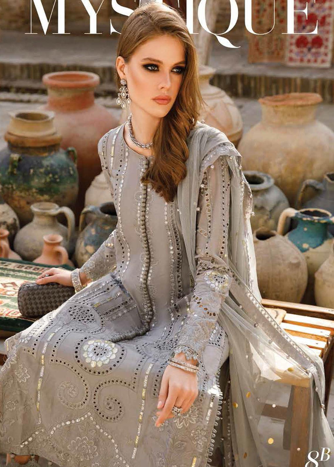 Voyage A Luxe By Maria B Embroidered Lawn Suits Unstitched 3 Piece MB23V 8B - Eid Collection