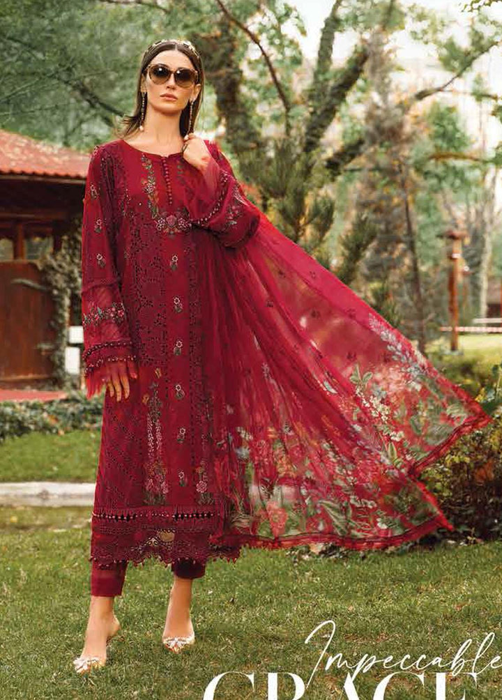 Voyage A Luxe By Maria B Embroidered Lawn Suits Unstitched 3 Piece MB23V 9A - Eid Collection