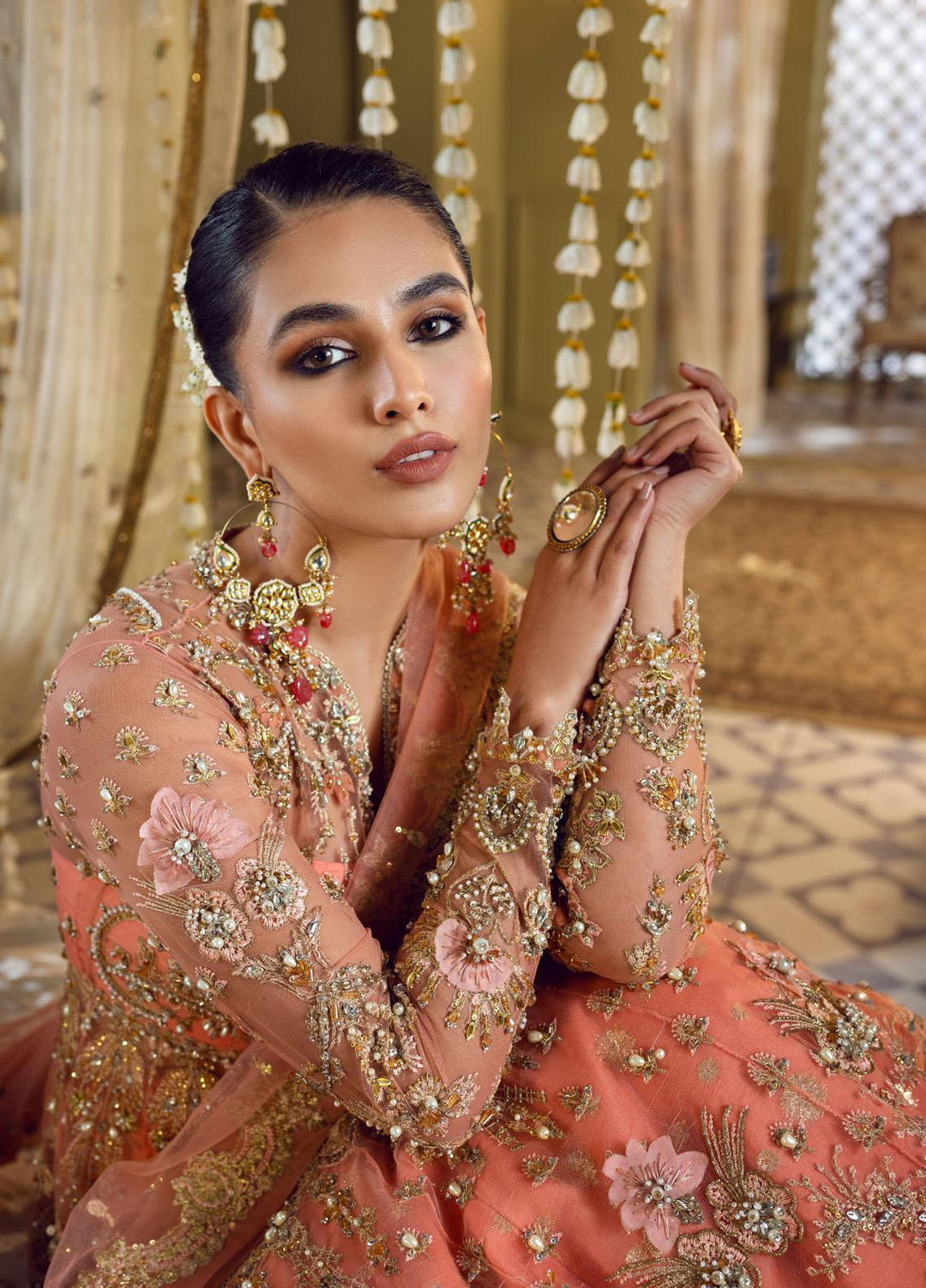 Maria Minahil Luxury Pret  Raw Silk 3 Piece Dress MRM23JM MNF-03 Amal Pink