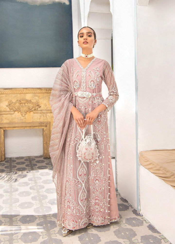 Maria Osama Khan Embroidered Net Suits Unstitched 3 Piece MOK22FU SYLVIE-S-1 - Luxury Festive Collection