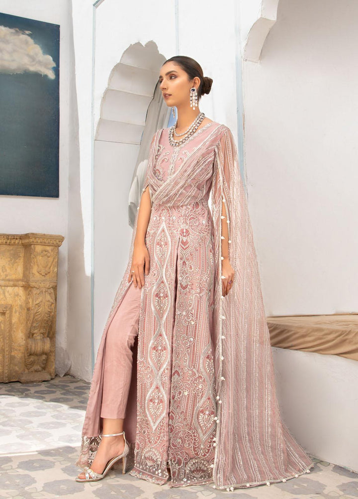Maria Osama Khan Embroidered Net Suits Unstitched 3 Piece MOK22FU SYLVIE-S-2 - Luxury Festive Collection