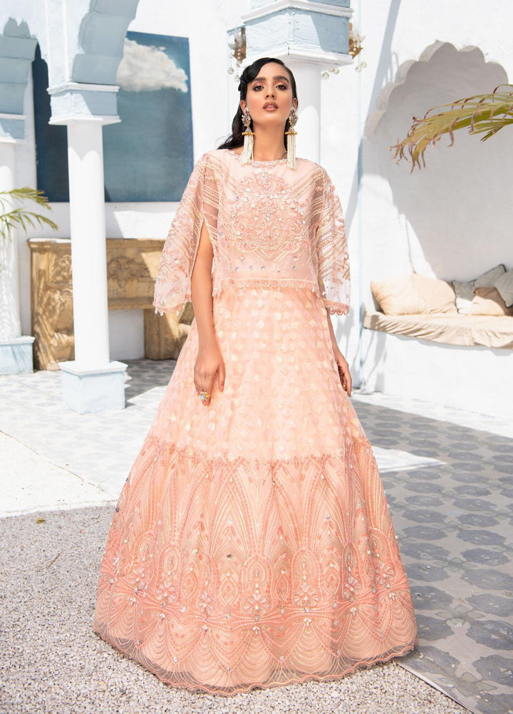Maria Osama Khan Embroidered Net Suits Unstitched 3 Piece MOK22FU CORALINE-S-2 - Luxury Festive Collection