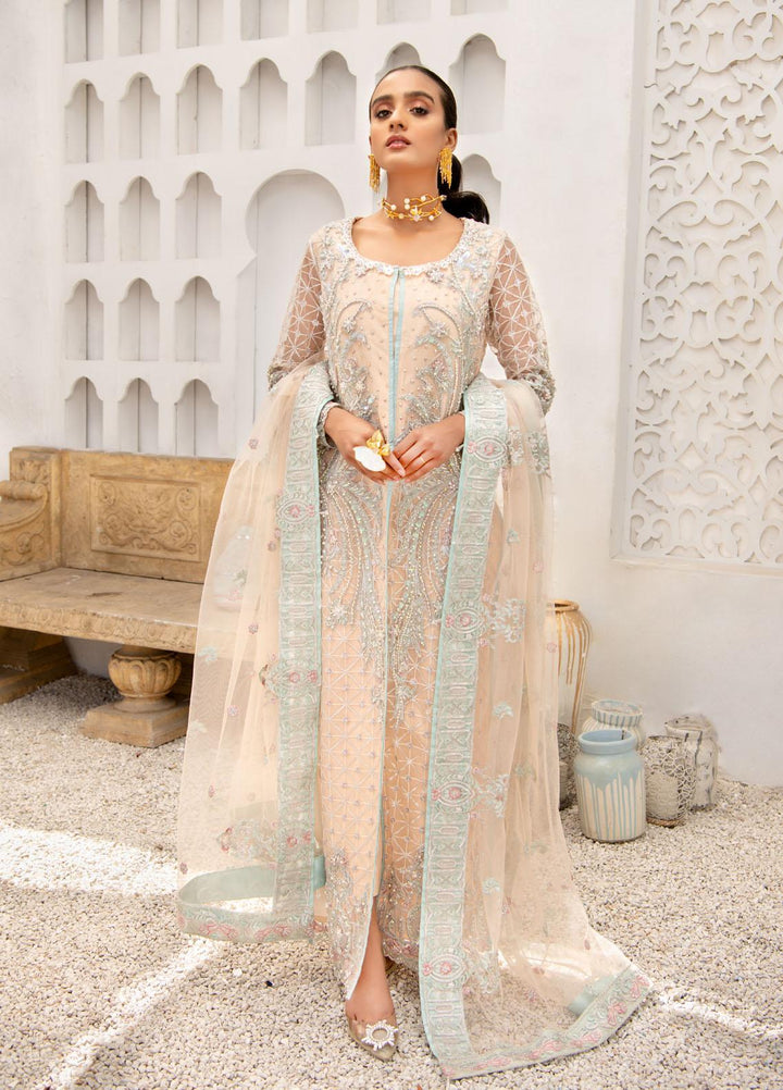 Maria Osama Khan Embroidered Net Suits Unstitched 3 Piece MOK22FU MONIQUE - Luxury Festive Collection