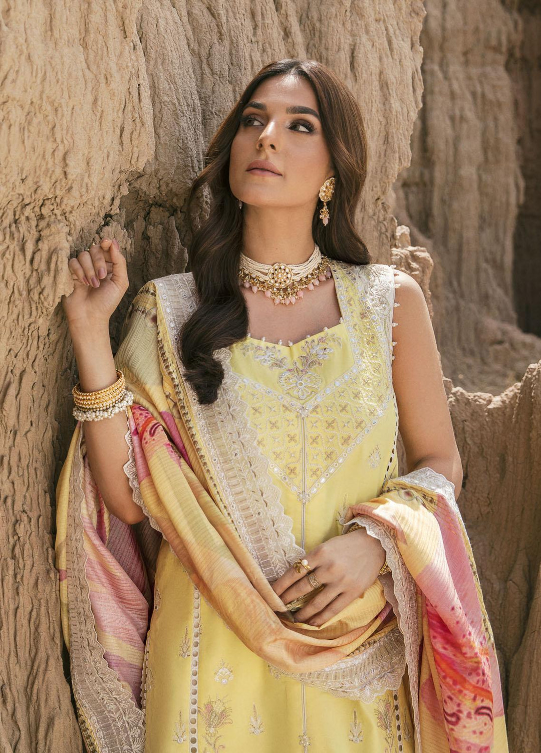 Maria Osama Khan Embroidered Lawn Suits Unstitched 3 Piece MOK22PW HAYA-02 - Summer Luxury Collection