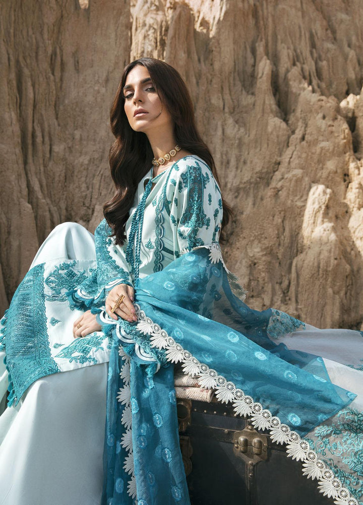 Maria Osama Khan Embroidered Lawn Suits Unstitched 3 Piece MOK22PW NASHEMAN-05 - Summer Luxury Collection