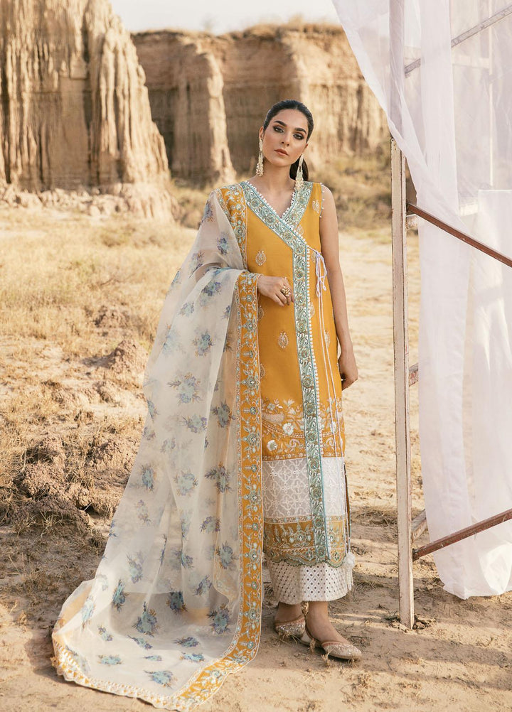 Maria Osama Khan Embroidered Lawn Suits Unstitched 3 Piece MOK22PW QAMAR-09 - Summer Luxury Collection