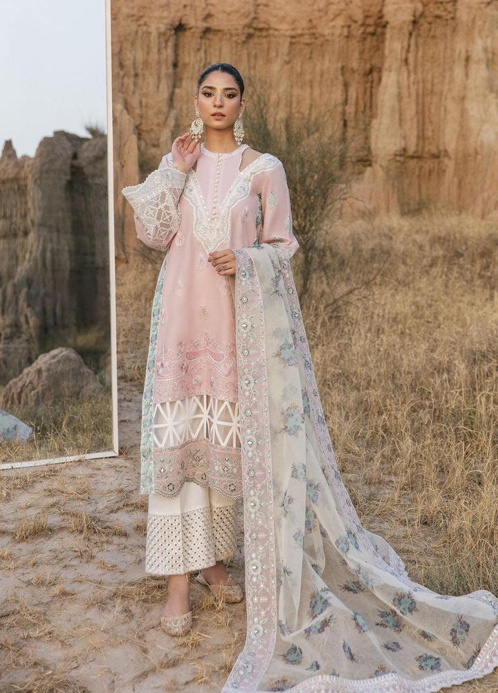 Maria Osama Khan Embroidered Lawn Suits Unstitched 3 Piece MOK22PW NOORI-10 - Summer Luxury Collection