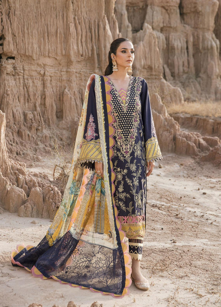 Maria Osama Khan Embroidered Lawn Suits Unstitched 3 Piece MOK22PW NAGHMA-11 - Summer Luxury Collection