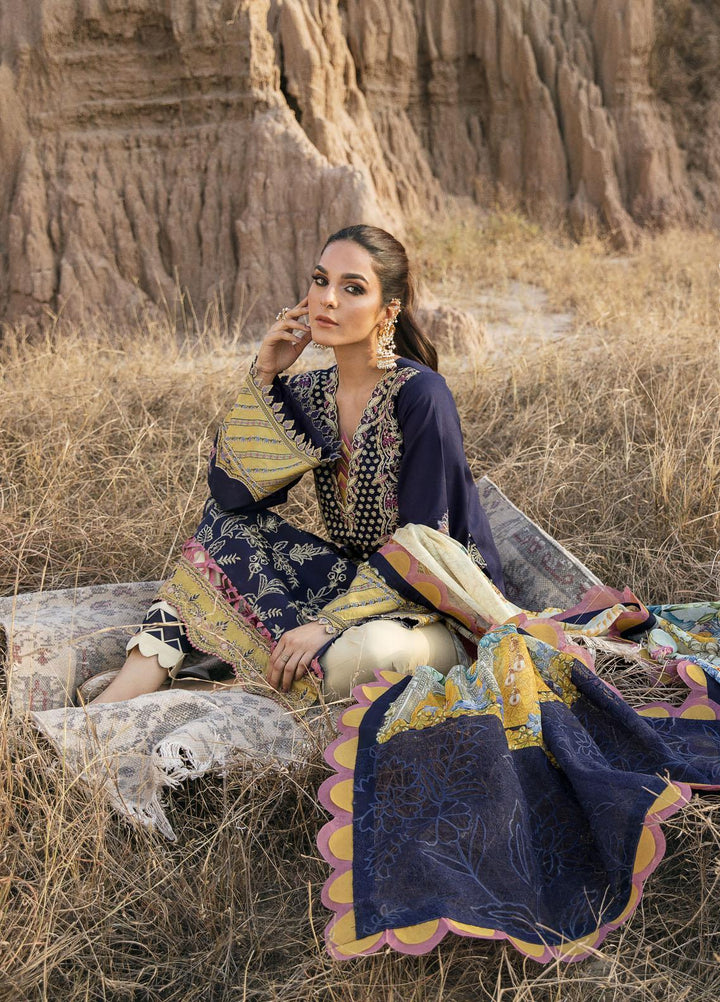 Maria Osama Khan Embroidered Lawn Suits Unstitched 3 Piece MOK22PW NAGHMA-11 - Summer Luxury Collection