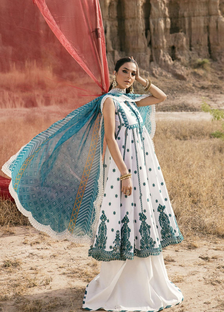 Maria Osama Khan Embroidered Lawn Suits Unstitched 3 Piece MOK22PW FAROZAAN-12 - Summer Luxury Collection