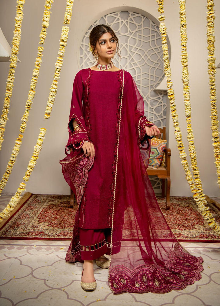 Maria Osama Khan Luxury Pret  Cotton 3 Piece Suit MOK22PN MAHJABEEN