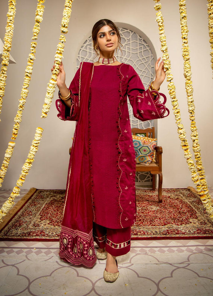 Maria Osama Khan Luxury Pret  Cotton 3 Piece Suit MOK22PN MAHJABEEN