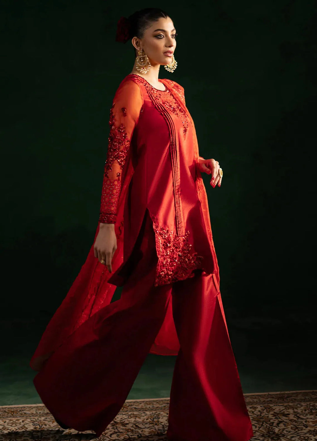 Maria Osama Khan Pret Embroidered Grip Silk 3 Piece Suit Rang-e-Jashan