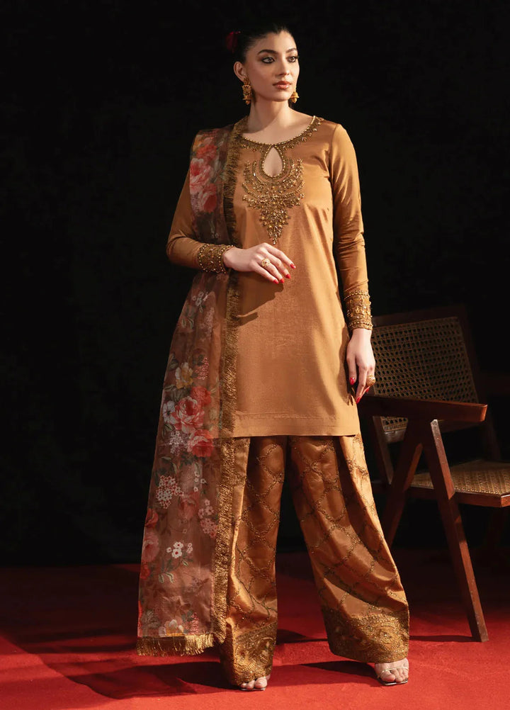 Maria Osama Khan Pret Embroidered Grip Silk 3 Piece Suit Zeba-e-Jashan