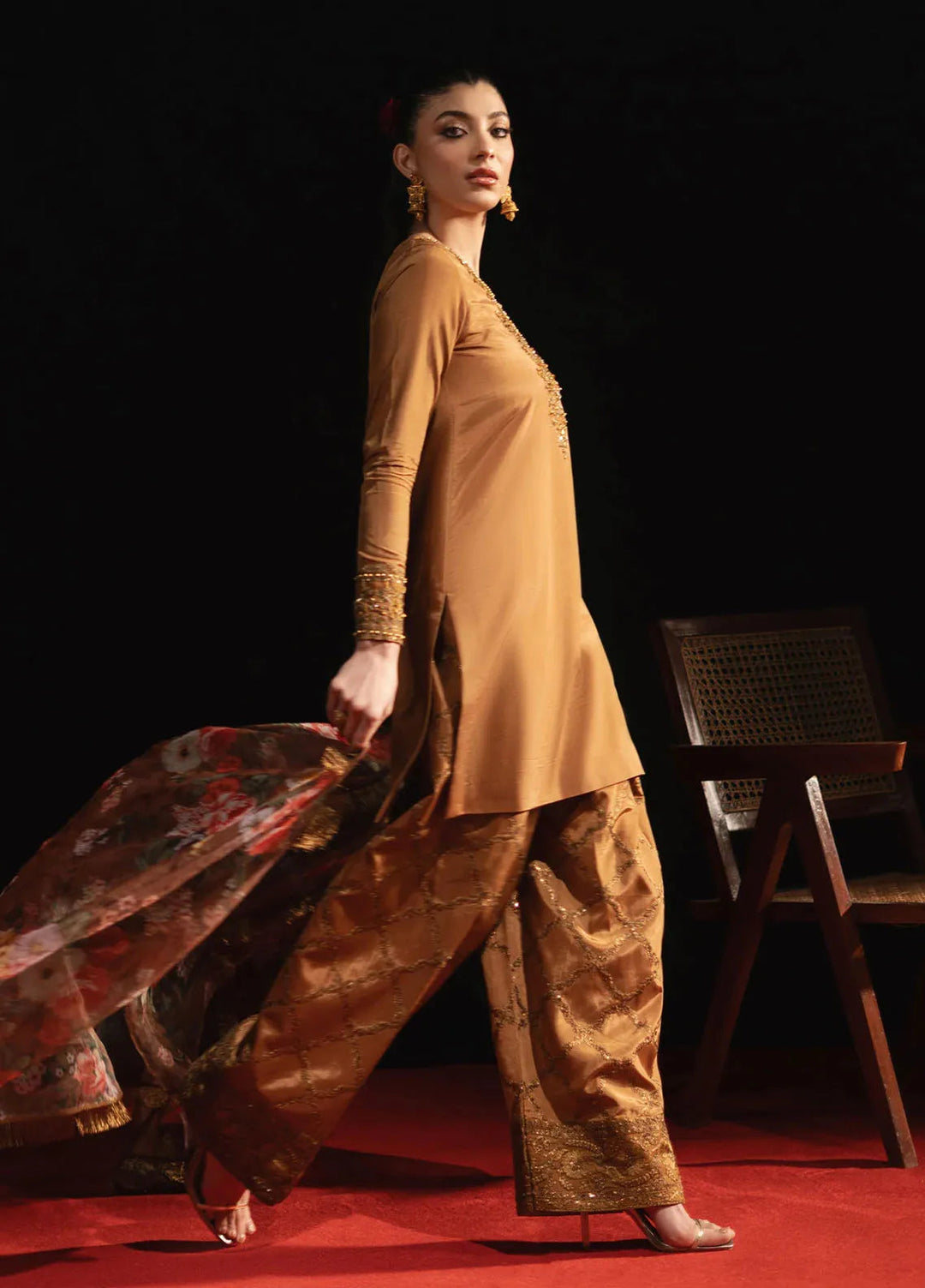 Maria Osama Khan Pret Embroidered Grip Silk 3 Piece Suit Zeba-e-Jashan