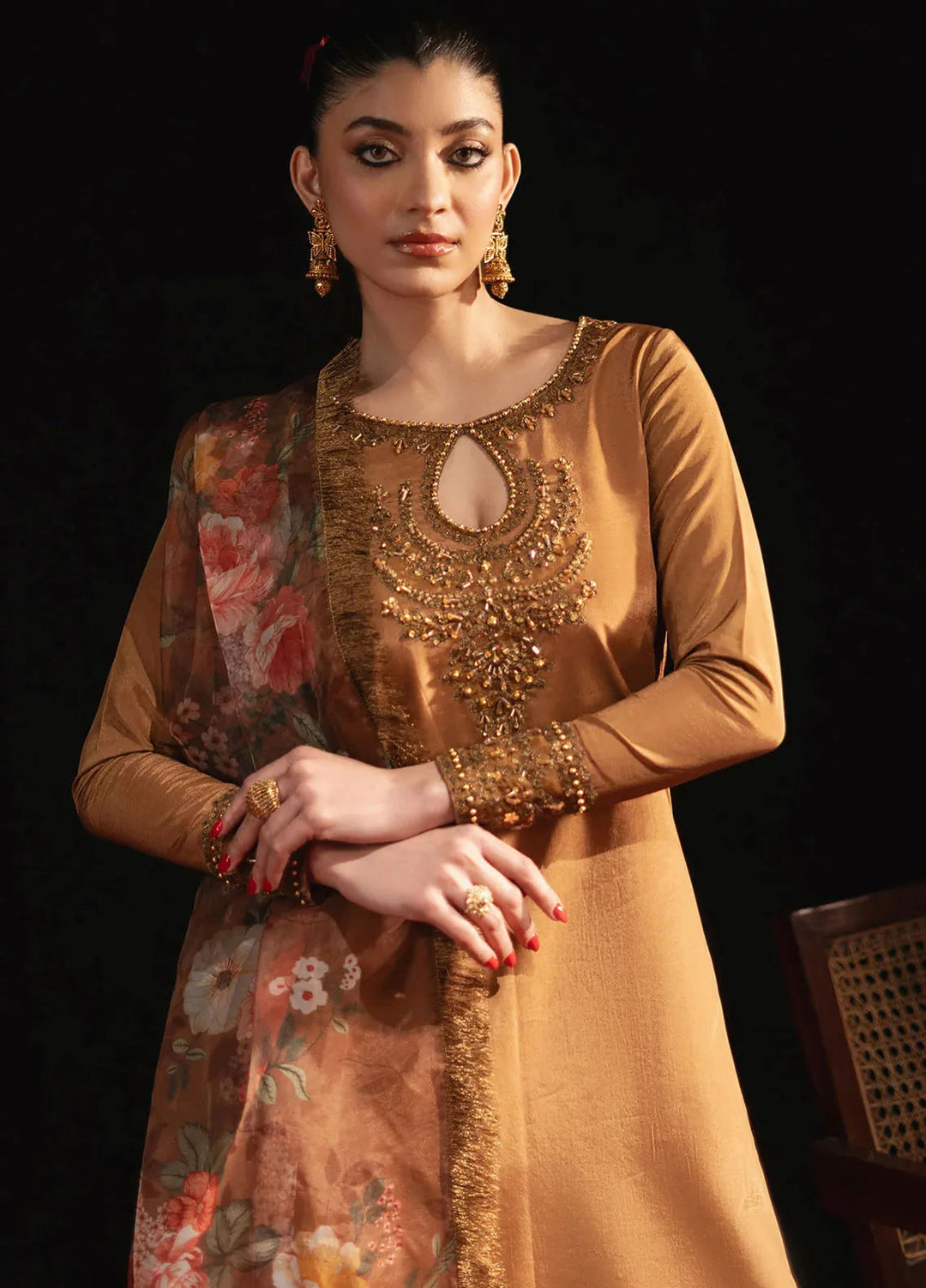 Maria Osama Khan Pret Embroidered Grip Silk 3 Piece Suit Zeba-e-Jashan
