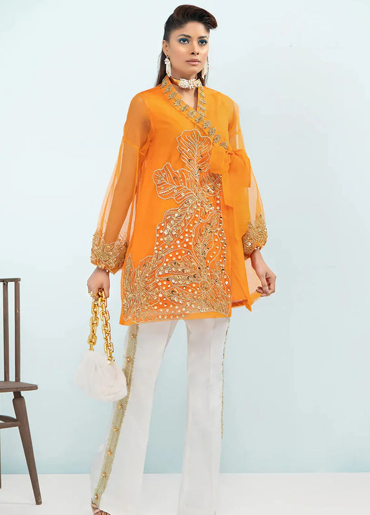 Maria Osama Khan Pret Embroidered Organza 2 Piece Suit Begonia