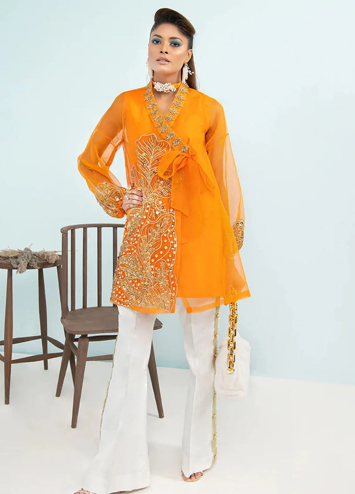 Maria Osama Khan Pret Embroidered Organza 2 Piece Suit Begonia