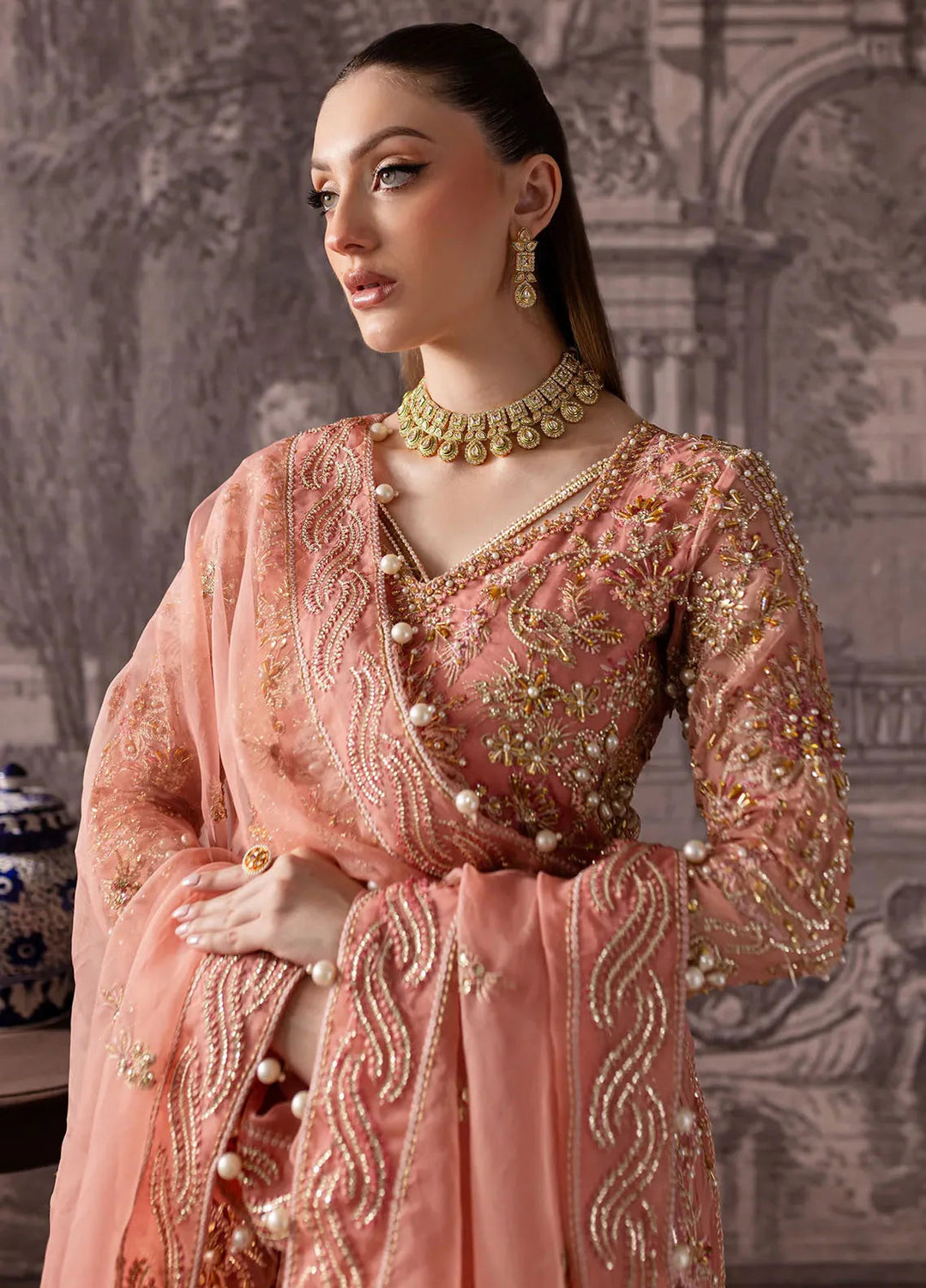 Maria Osama Khan Pret Embroidered Organza 3 Piece Suit Alera
