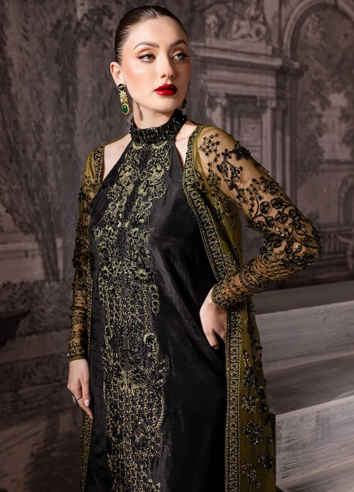 Maria Osama Khan Pret Embroidered Organza 4 Piece Suit Storm