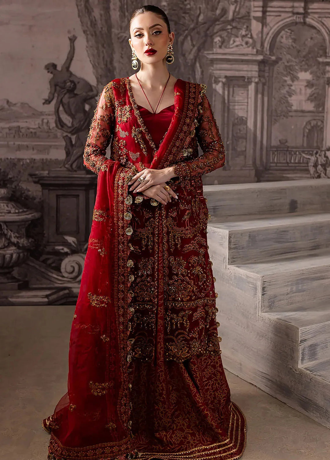 Maria Osama Khan Pret Embroidered Organza 4 Piece Suit Vanta