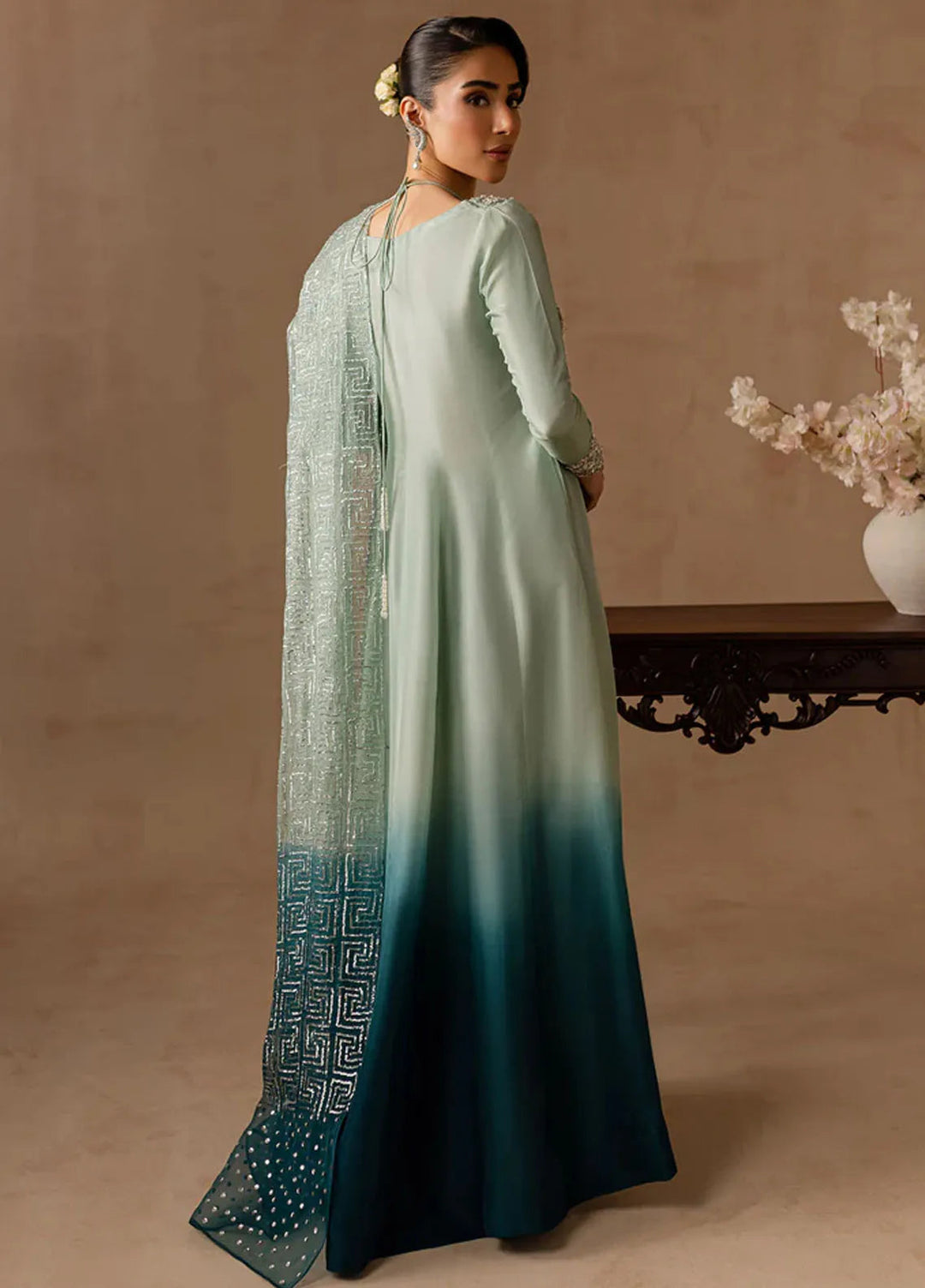 Maria Osama Khan Pret Embroidered Raw Silk 2 Piece Suit Aazure