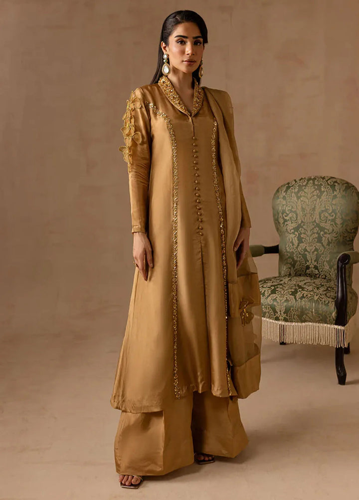 Maria Osama Khan Pret Embroidered Raw Silk 3 Piece Suit Bliss