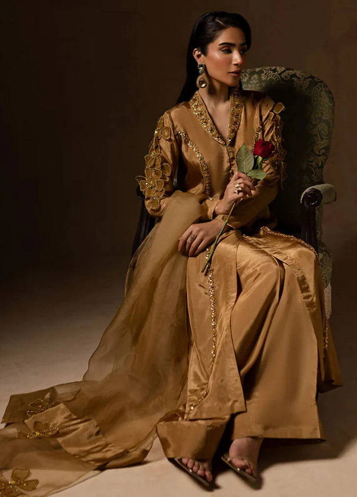 Maria Osama Khan Pret Embroidered Raw Silk 3 Piece Suit Bliss
