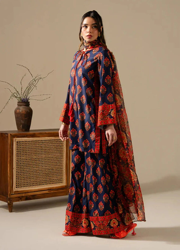 Maria Osama Khan Pret Printed Grip Silk 3 Piece Suit M-013 Milania