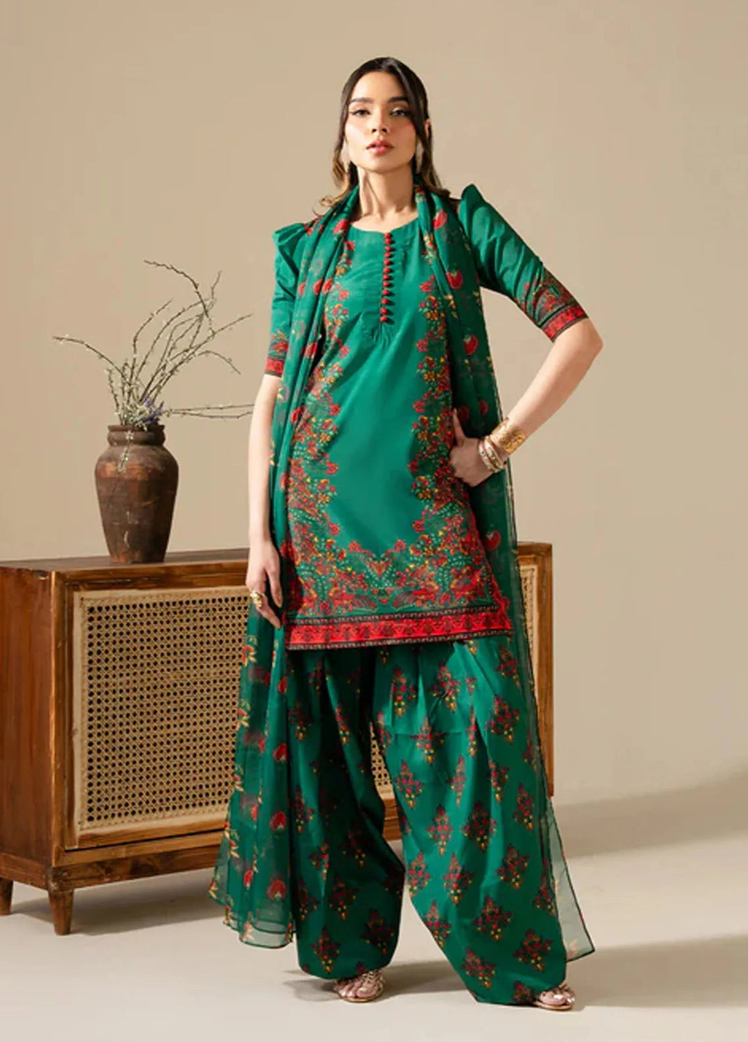 Maria Osama Khan Pret Printed Grip Silk 3 Piece Suit M-014 Vivian