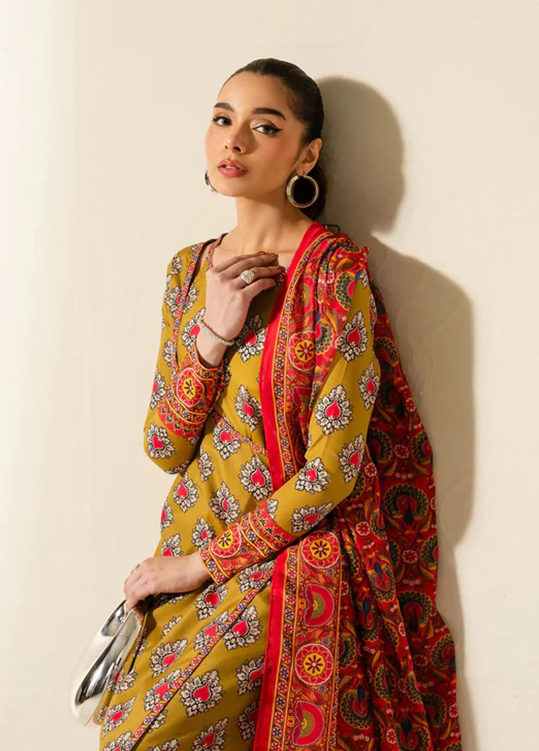 Maria Osama Khan Pret Printed Grip Silk 3 Piece Suit M-016 Bohra