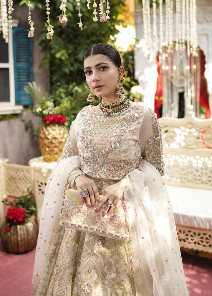 Qabool Hai by Maria Osama Khan Embroidered Organza Suits Unstitched 3 Piece MOK22QW SAMAR - Luxury Wedding Collection